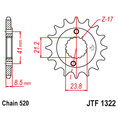 Pinion față JTF1322,13 Pinion față JTF1322,13