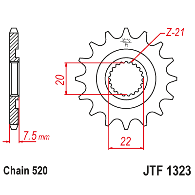 Pinion față JTF1323,12 Pinion față JTF1323,12