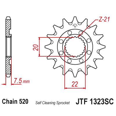 Pinion față JTF1323SC,13 Pinion față JTF1323SC,13