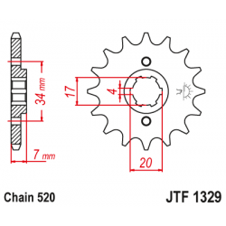 Roată dințată față (pinion) JTF1329,14 Roată dințată față (pinion) JTF1329,14