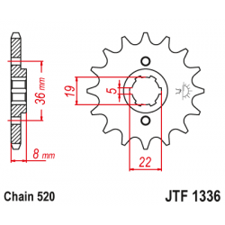 Roată dințată față (pinion) JTF1336,12 Roată dințată față (pinion) JTF1336,12