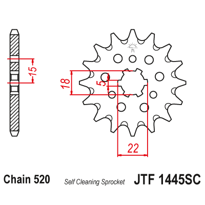 Pinion față JTF1445SC,12 Pinion față JTF1445SC,12