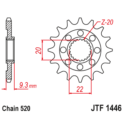 Pinion față JTF1446,13 Pinion față JTF1446,13