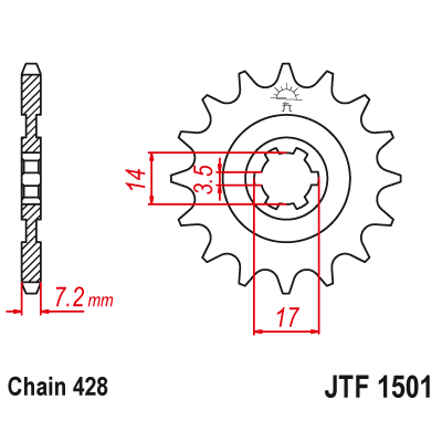 Pinion față JTF1501,14