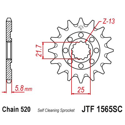 Roată dințată față (pinion) JTF1565SC,13 Roată dințată față (pinion) JTF1565SC,13