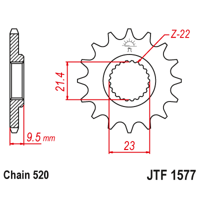 Pinion față JTF1577,15