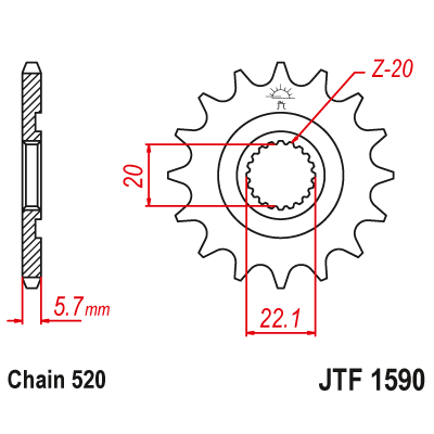 Roată dințată față (pinion) JTF1590,12 Roată dințată față (pinion) JTF1590,12
