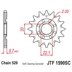 Roată dințată față (pinion) JTF1590SC,14