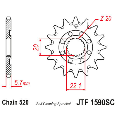 Roată dințată față (pinion) JTF1590SC,13 Roată dințată față (pinion) JTF1590SC,13