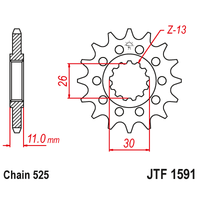 Pinion față JTF1591,15