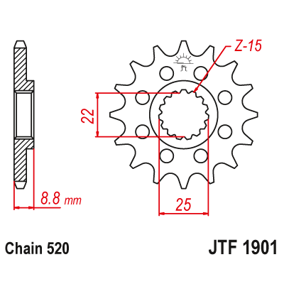 Pinion față JTF1901,11