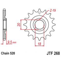 Roată dințată față (pinion) JTF268,13 Roată dințată față (pinion) JTF268,13