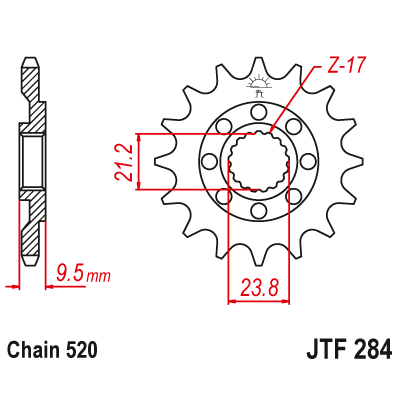 Roată dințată față (pinion) JTF284,12 Roată dințată față (pinion) JTF284,12
