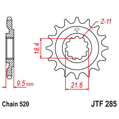 Roată dințată față (pinion) JTF285,14 Roată dințată față (pinion) JTF285,14