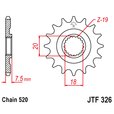 Roată dințată față (pinion) JTF326,12 Roată dințată față (pinion) JTF326,12