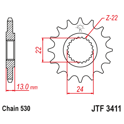 Roată dințată față (pinion) JTF3411,16 Roată dințată față (pinion) JTF3411,16