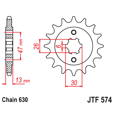  Pinion față JTF574,16