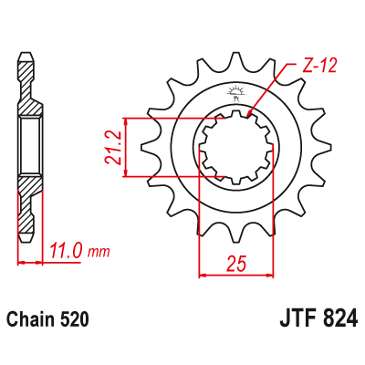 Roată dințată față (pinion) JTF824,15 Roată dințată față (pinion) JTF824,15