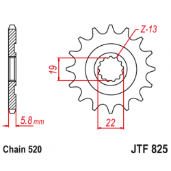 Roată dințată față (pinion) JTF825,13 Roată dințată față (pinion) JTF825,13
