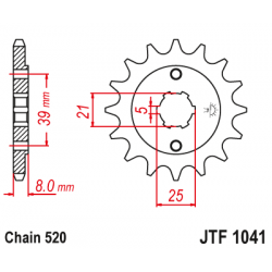 Roată dințată față (pinion) JTF1041,14 Roată dințată față (pinion) JTF1041,14