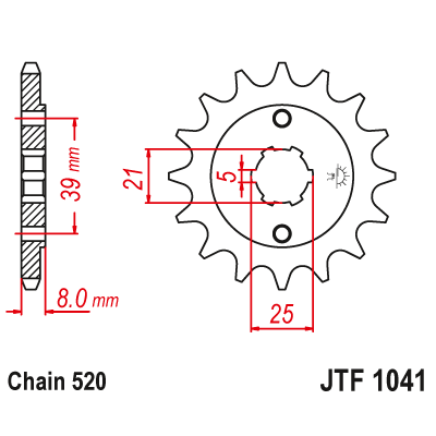 Pinion față JTF1041,14