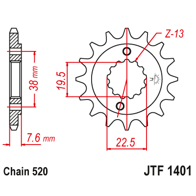 Pinion față JTF1401,13 Pinion față JTF1401,13