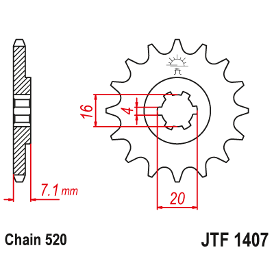 Pinion față JTF1407,10 Pinion față JTF1407,10