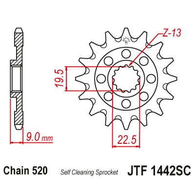 Pinion față JTF1442SC,13 Pinion față JTF1442SC,13