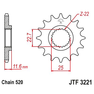 Roată dințată față (pinion) JTF3221,11 Roată dințată față (pinion) JTF3221,11