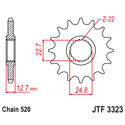 Roată dințată față (pinion) JTF3323,22 Roată dințată față (pinion) JTF3323,22