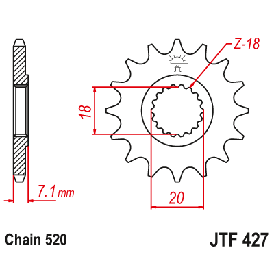 Roată dințată față (pinion) JTF427,11 Roată dințată față (pinion) JTF427,11