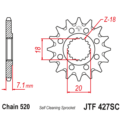 Roată dințată față (pinion) JTF427SC,12 Roată dințată față (pinion) JTF427SC,12