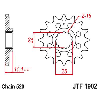 Pinion față JTF1902,12