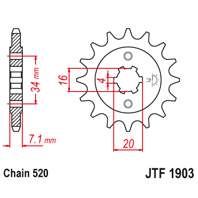 Pinion față JTF1903,12 Pinion față JTF1903,12