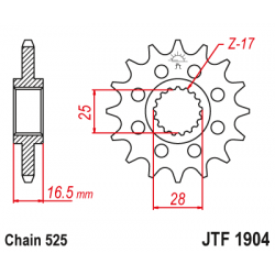 Pinion față JTF1904,15