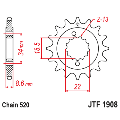 Roata dintata fata JTF1908,14 Roata dintata fata JTF1908,14