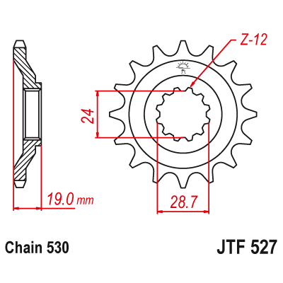 Pinion față JTF527,17