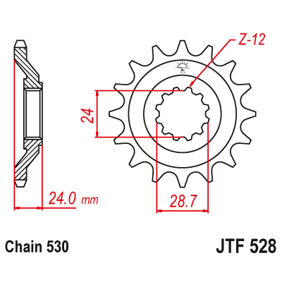Pinion față JTF528,17
