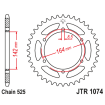 Roată dințată spate JTR1074,44 thumb