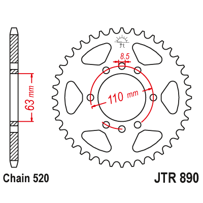 Roata dintata spate JTR890,45 Roata dintata spate JTR890,45