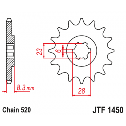Roată dințată față (pinion) JTF1450,13