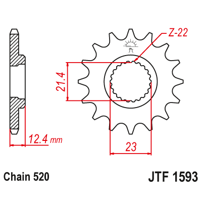 Roată dințată față (pinion) JTF1593,14 Roată dințată față (pinion) JTF1593,14