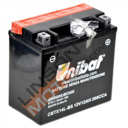 Baterie pentru motocicletă Unibat 12 Ah, 12 V - CBTX14L-BS