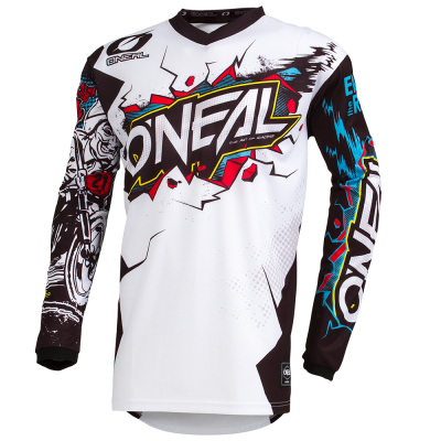 Bluza motocross pentru copii O'NEAL  ELEMENT VILLAIN WHITE