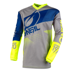Bluza motocross O'NEAL ELEMENT FACTOR GRAY/BLUE/NEON YELLOW