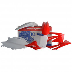Kit plastic MX POLISPORT pentru HONDA CRF250R - 2010 / CRF450R - 2009-10 White/Red Kit plastic MX POLISPORT pentru HONDA CRF250R - 2010 / CRF450R - 2009-10 White/Red