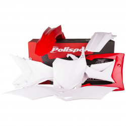 Kit plastic MX POLISPORT pentru HONDA CRF250R - 2014-17 / CRF450R - 2012-16 White/Red OEM Kit plastic MX POLISPORT pentru HONDA CRF250R - 2014-17 / CRF450R - 2012-16 White/Red OEM