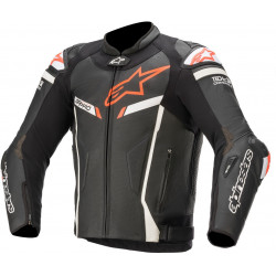 Geaca moto din piele ALPINESTARS GP PRO V2 TECH-AIR BLACK/WHITE/FLUO RED Geaca moto din piele ALPINESTARS GP PRO V2 TECH-AIR BLACK/WHITE/FLUO RED