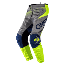 Pantaloni motocross pentru copii O'NEAL ELEMENT FACTOR GRAY/BLUE/NEON YELLOW