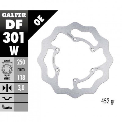 Disc frana fata Galfer WAVE FIXED 250x3mm DF301W Disc frana fata Galfer WAVE FIXED 250x3mm DF301W
